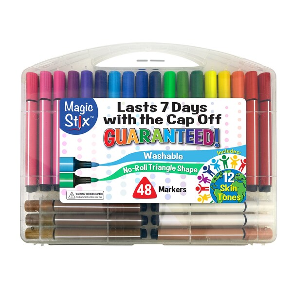 The Pencil Grip Triangular Magic Stix Markers, 48 Colors Including Global Skin Tones TPG-390 - main